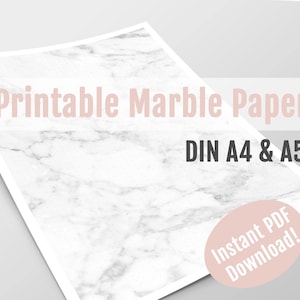 Printable Marble Paper Dotted, DIN A4, A5 | Instant PDF Download | Marble Pages with Dot Grid | Planner Inserts | Sheets for Bullet Journal