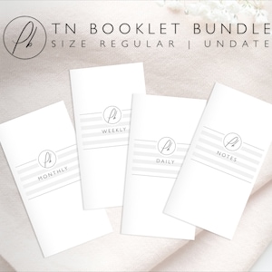 TN Regular/Standard Printable Inserts for Travelers Notebook Midori | Notes Pages, daily, weekly, monthly planner | undated | booklet bundle