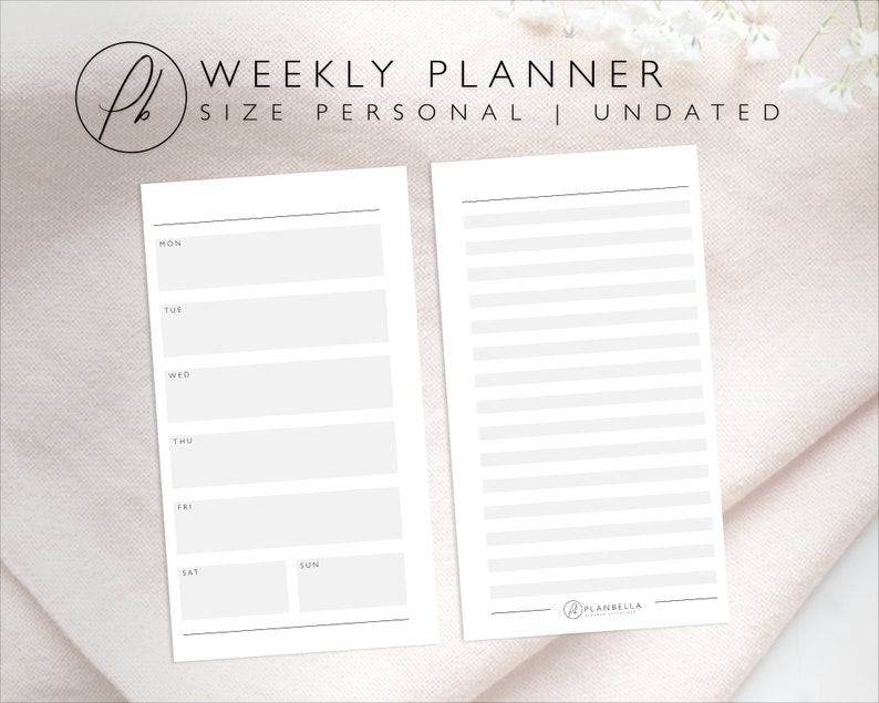 Personal Weekly Planner | Printable Inserts | Filofax, Traveler's ...