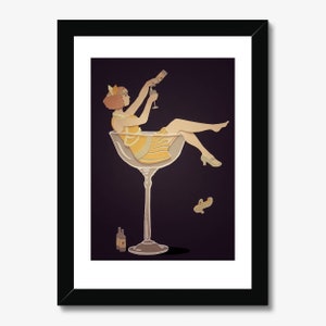 Gatsby Flapper Girl Limited Edition Signed A4 Unframed Print from an Original Paper Cut illustration Art - UNFRAMED