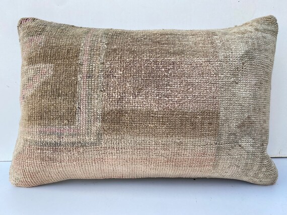 Muted Pillow Cover Oushak Cushion Cover Faded Pillow Cover Turkish Rug Pillow Carpet Beige Pillow 16x24 Pillows Wool Pillow No 114 Etsy