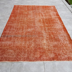 Orange Vintage Rug, Nursery Rug, Overdyed Rug, Area Rug, Turkey Rug, 5.7x8.4 Ft, Rug, Livingroom Rug, Bedroom Rug, Muted Rug, 257x176 Cm