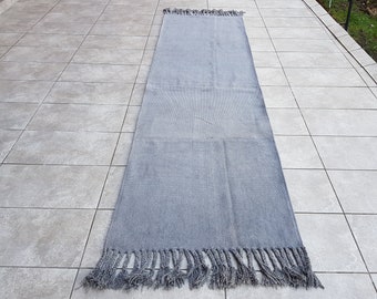 Vintage Rug, 3x10 Hemp Rug, Turkish Runner Rug, Gray Runner Rug, 3x10 Farmhouse Rug Runner, 3x10 Runners, 3x10 Boho Hemp Rug, 294x88 Cm