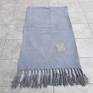 Gray Turkish Hemp Rug, Nomadic Small Hemp, Traditional 2x4 Hemp Rug, Antique Hemp Rug, Bohemian Hemp Rug, Natural Accent Hemp Rug, 120x71 Cm