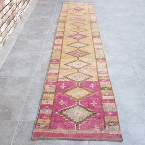 Wool Runner Rug, Runner Vintage, 2x12 Nursery Rug, Antique Rug, Turkish Runner Rug, Oushak Runner Rug, Vintage Hallway Rug, 364x76 Cm