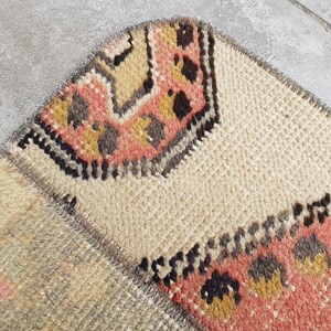 Oushak Carpet Rug, Muted Vintage Rug, 2x4 Ft Minimalist Wool Rug, Designer Rug Red, Small Antique Rug, Traditional Rug, Tribal Rug, 135x60 image 9
