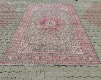 9x13 Pink Oversize Rug, 9x13 Vintage Area Rug, Handwoven Wool Rug, 9x13 Bedroom Rug, Livingroom Rug 9x13, Oversized Rustic Rug, 397x284 Cm