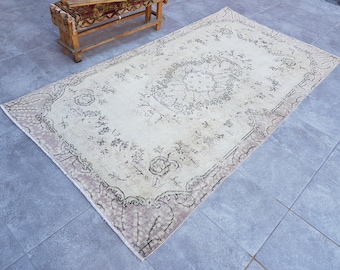 Hand Knotted Anatolian Rug, 4x7 Faded Overdyed Oriental Rug