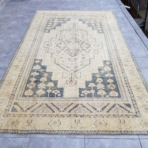 Oversized Rug Antique Wool, Oushak Rug 7x12, Large Rugs for Living Room, Vintage Rug 7x12, Oversize Floor Rug, Home Decor, Area Rug, 371x223