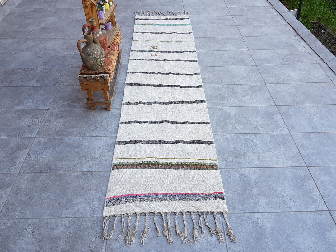 Hemp Hallway Rug, 2x9 Turkish Runner Hemp Rug, 2x9 White Hemp Runner ...