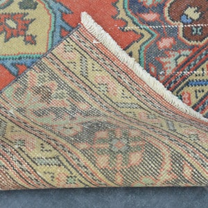 Vintage Oushak löparmatta: 90x23 cm sliten turkisk hallmatta bild 10