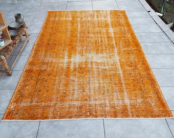 Eclectic Rug, Orange Nursery Rug, Livingroom Carpet, Neutral Rug, Organic Rug, Accent Rug, Area Rug, Boho Decor Rug, Anatolian Rug, 251x168