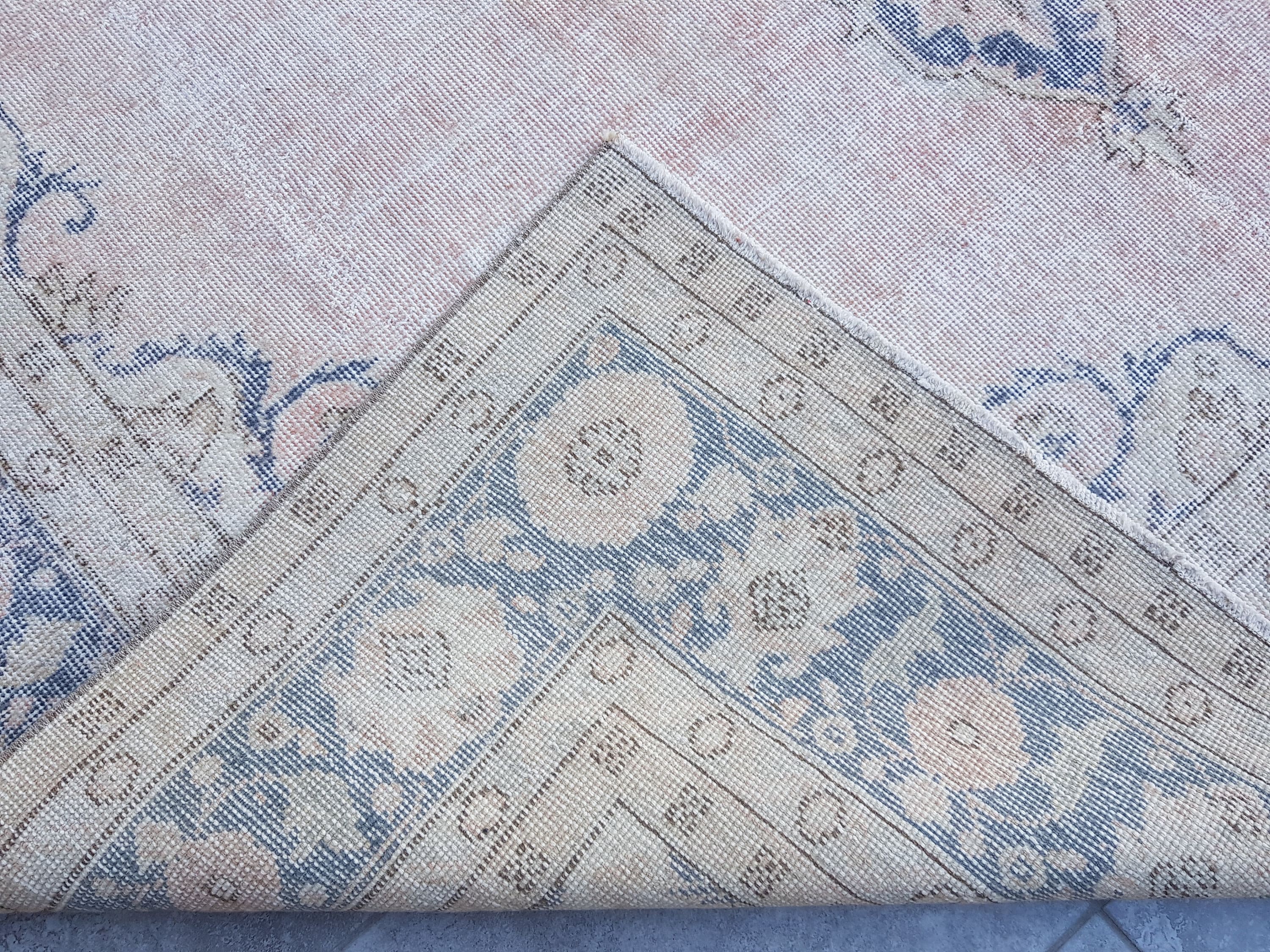 7x10 Pink Blue Vintage Rug Living Room Rug Pink 7x10 Area Etsy