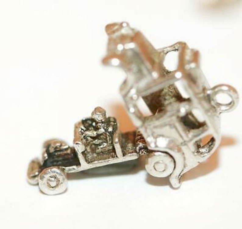 Opening London Taxi Cab Sterling Silver Vintage Bracelet Charm With Gift Box 3g
