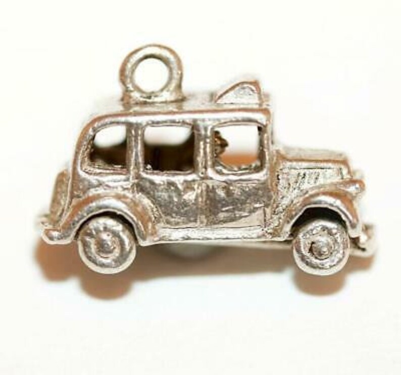 Opening London Taxi Cab Sterling Silver Vintage Bracelet Charm With Gift Box 3g