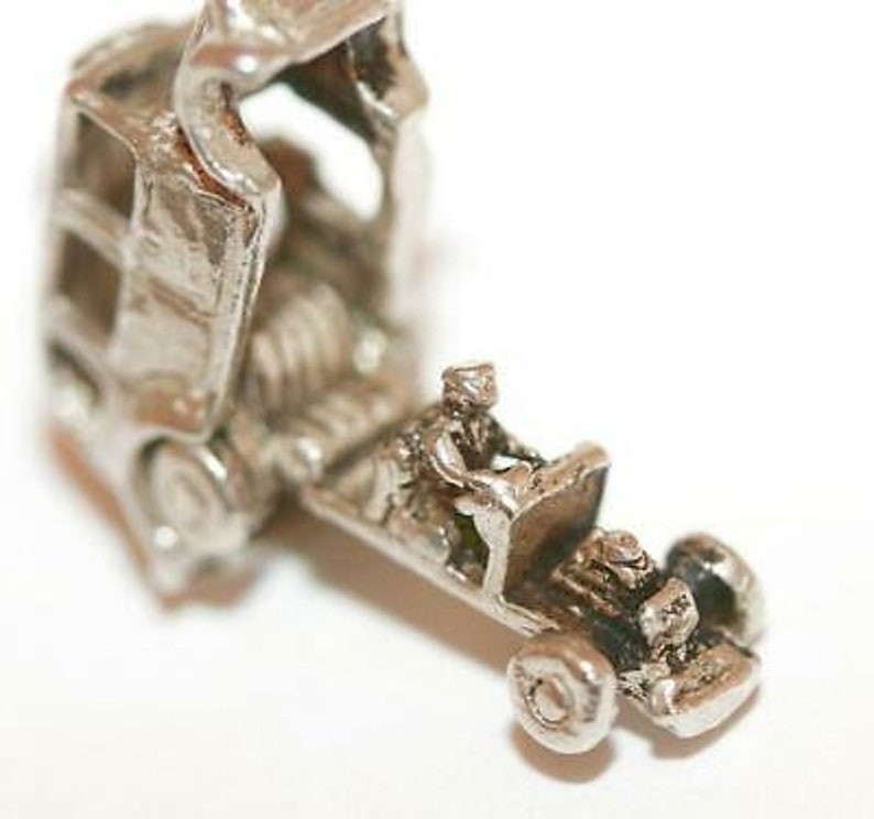 Opening London Taxi Cab Sterling Silver Vintage Bracelet Charm With Gift Box 3g