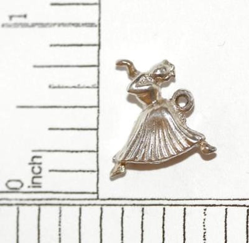 Vintage Ballroom Dancer Sterling Silver Bracelet Charm Solid Silver 3.9g