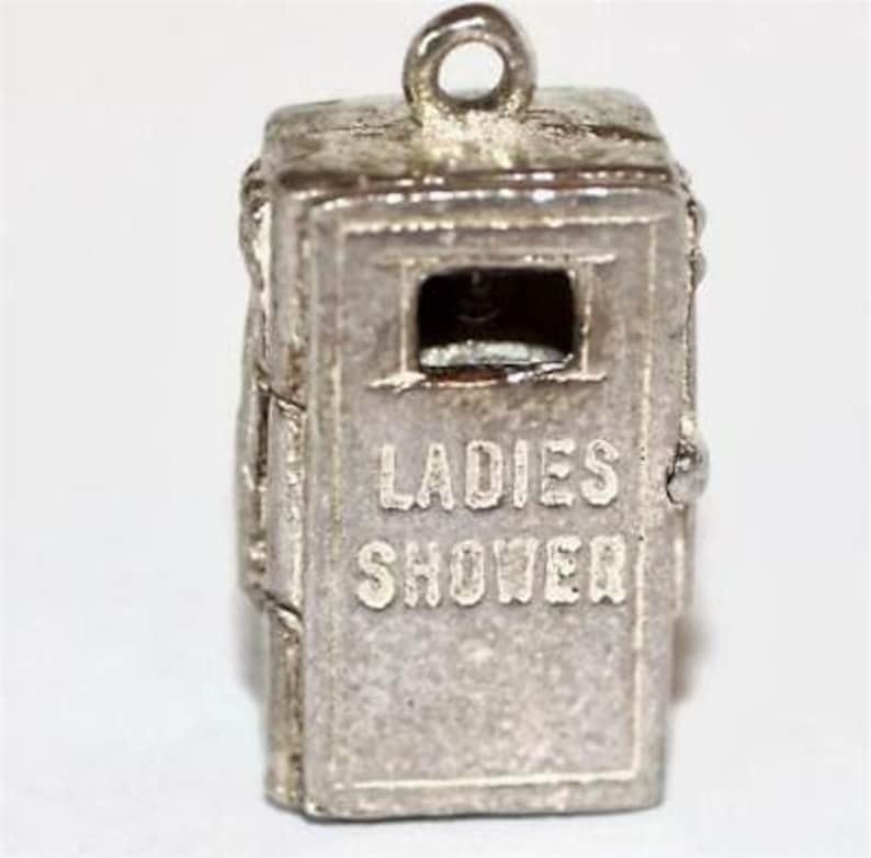 Rare Opening Ladies Shower Sterling Silver Vintage Bracelet Charm With Gift Box