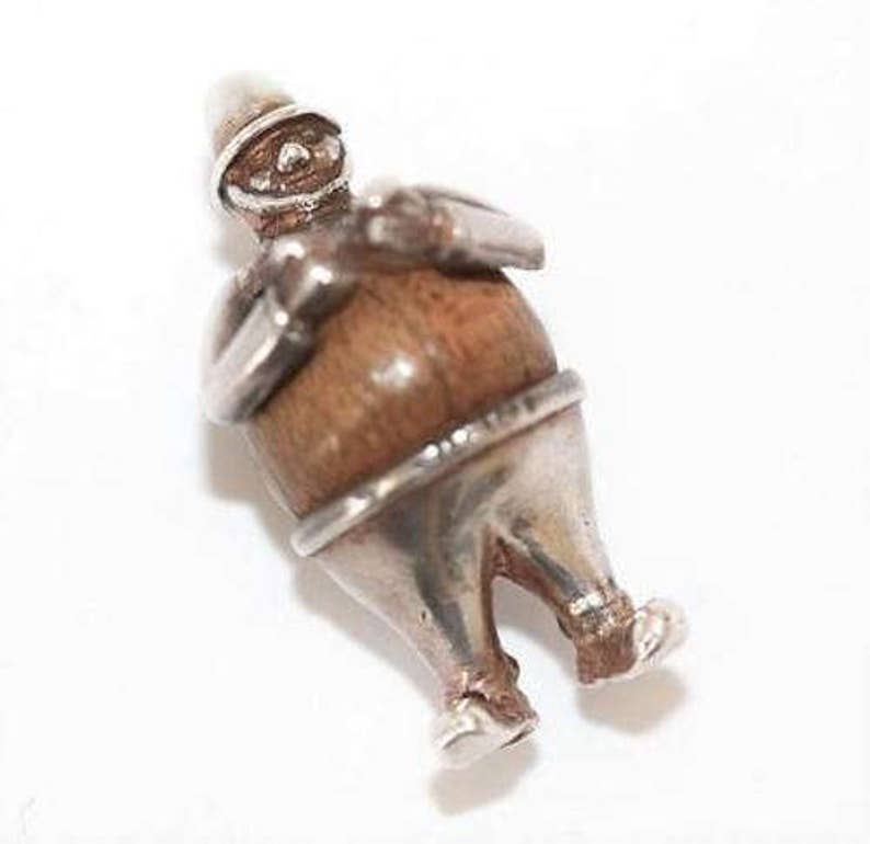 Rare Vintage Sterling Silver Bracelet Charm NUVO Policeman Bobby Touch Wood