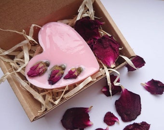 Ensemble-cadeau de savon rose, faveurs de savon d'invité de mariage de coeur rose, barres de savon de salle de bains pour des femmes, cadeau de remerciement pour le professeur, cadeau pour la belle-mère