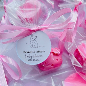 10 pezzi di sapone a forma di gatto rosa/lilla, mini sapone a forma di gattino bianco, bomboniere per baby shower per bambine, sapone a forma di gattino rosa semplice, bomboniere per festa del 1° compleanno di una bambina