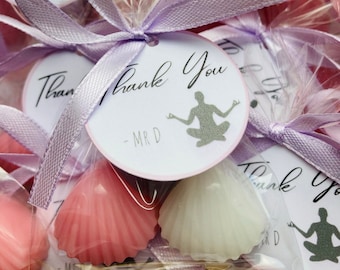 25sets sea shell soap favors, Ocean wedding favors, Purple shell beach party favors, Thank you gift, Bridal shower favors