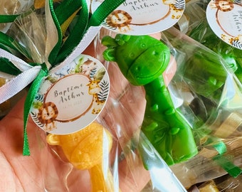 10pcs safari animal soap favors for Jungle baby shower guest gifts, Hippo/lion/koala baby soap favors, Savannah birthday party soap favors