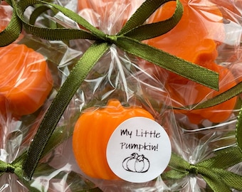 20pcs Halloween favors, Orange pumpkin soaps, Thanksgiving soap favors, Fall wedding favors, Mini pumpkin pie favors, Harvest decorations