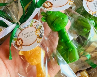 10pcs giraffe soap favors, Safari animals First birthday party favors, Savannah party favors, Basket filler for kids, Funny soaps for kids