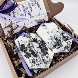 Set of lavender scented soy wax tables, Aromatherapy gift for her, Soy wax sachets set for wardrobe, Thank you gift for teacher/coworker