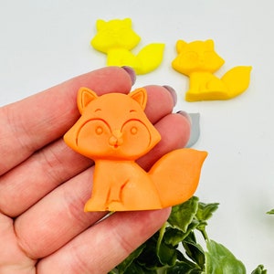 10 pezzi di saponette a forma di volpe, bomboniere per feste a tema foresta per bambini, souvenir a tema forestale, bomboniere con animali della foresta per compleanni di bambini, mini bomboniere a forma di saponette all'ingrosso