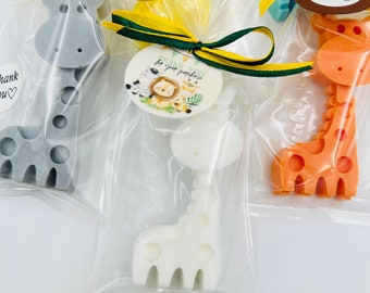 60pcs giraffe soap favors, Safari themed birthday party decorations, Wild one baby shower guest gifts, Savannah birthday party souvenirs