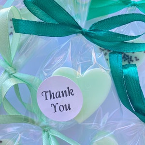 50pz mini saponette verde salvia, saponette a forma di cuore verde chiaro per matrimoni/addio al nubilato, regali di ringraziamento per gli ospiti, saponette dal mio addio al nubilato al tuo