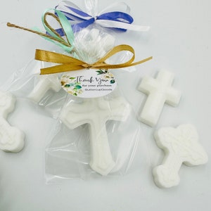 10pcs christening favors, Cross soap favors for baptism, White first communion favors, Orthodox baptism favors, Confirmation gifts for guest