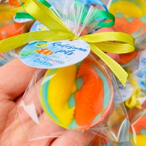 10 saponette a tema pesce, regali per feste a tema sottomarino, saponette fatte a mano a tema spiaggia, saponette personalizzate per feste nuziali