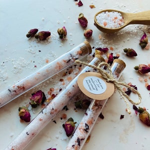 75pcs rose bath salt favors test tubes, Bath soak favors, Bath tea/milk bridal party favors, Personalized thank you favors for Baby shower