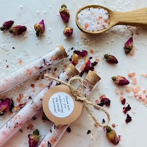 20pcs rose bath salt favors test tubes, Bath soak favors, Bath tea/milk bridal party favors, Personalized thank you favors for Baby shower