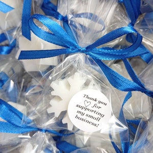 Mini saponi con fiocchi di neve da 20 pezzi, bomboniere per gli ospiti di Natale, piccoli saponi regalo per le vacanze, bomboniere per matrimoni invernali/addio al nubilato, bomboniere invernali del Paese delle Meraviglie