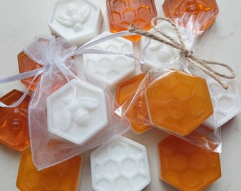 10pcs pair of honey soaps, Bee combs soap favors, Brown bee wax soaps, Honey soap favors, Bridal shower favors, Country wedding guest favors