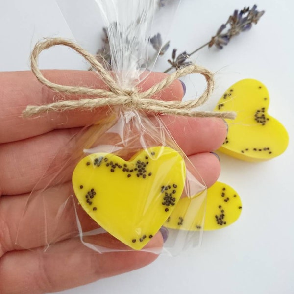 85pcs mini yellow soap favors, Easter party favors, Heart shape soap wedding/bridal shower favors, Thank you gifts From my shower to yours