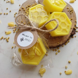 10pcs Meant to bee favors, Pair of honey soaps, Bee combs soap favors, Bee theme party favors, Country wedding guest favors, Beekeeper gifts image 1