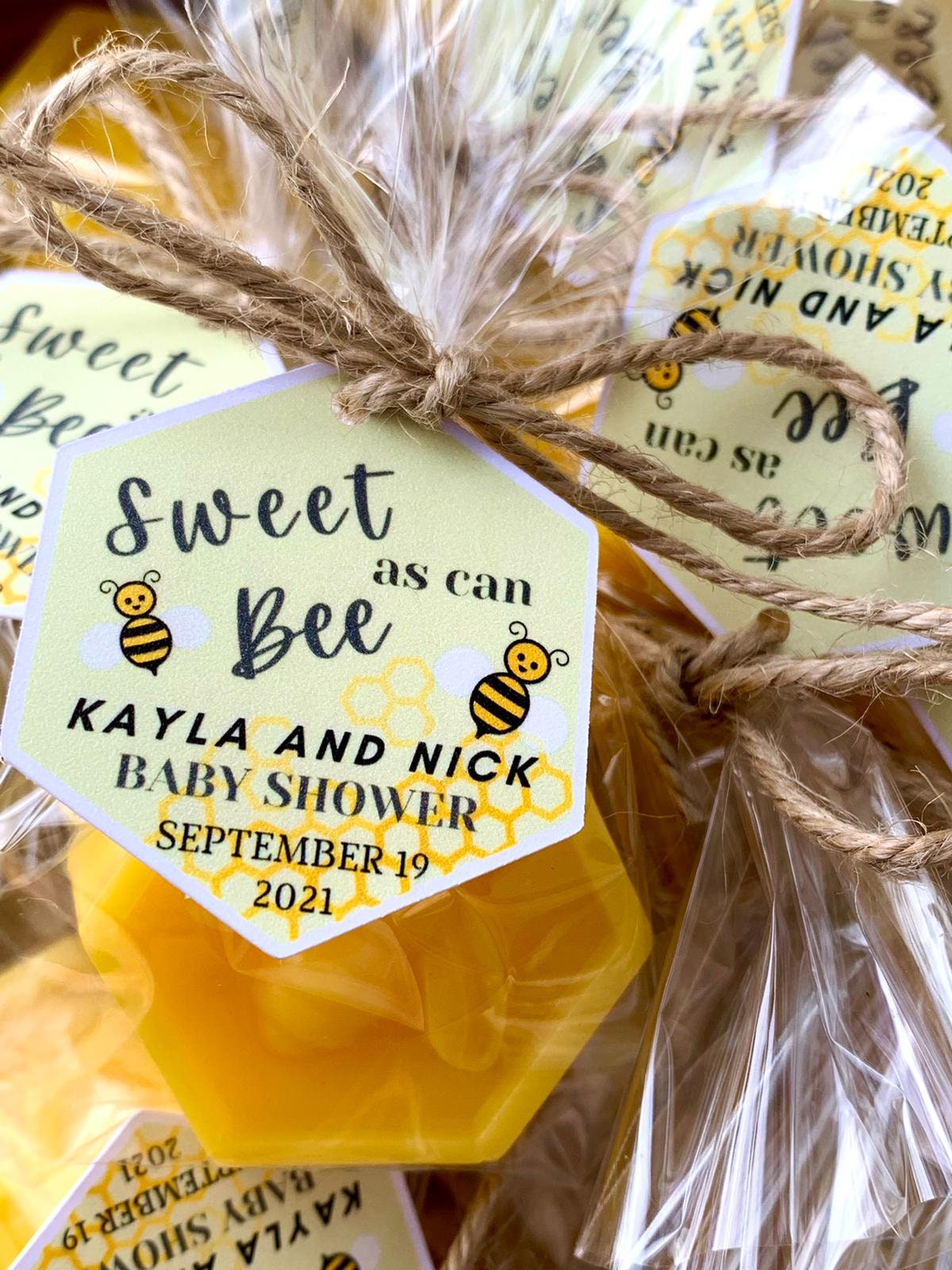 Beehive Honeycomb Candles - 20 Set With Gift Bags For Baby Showers & Bee Themed Parties