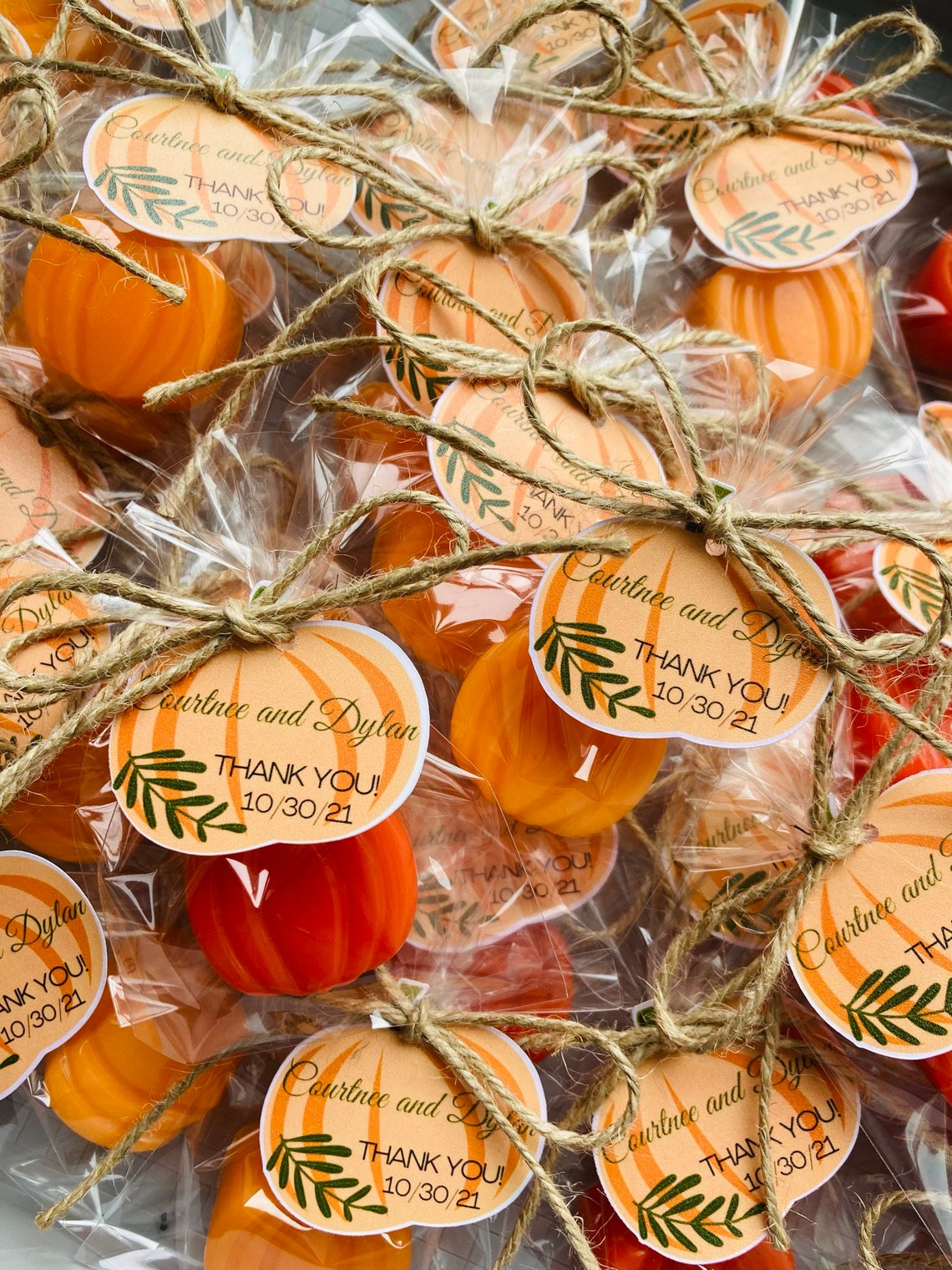 45pcs pumpkin soap favors, Fall wedding gut gifts, Halloween favors, Little pumpkin baby shower soap favors, Thanksgiving table soap favors Packed + pumpkin tag