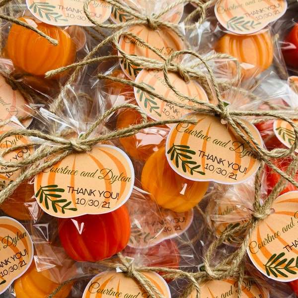 45 pcs bonbonnières à la citrouille, cadeaux de mariage d'automne, faveurs d'Halloween, faveurs de savon petite citrouille pour baby shower, faveurs de savon de table de Thanksgiving