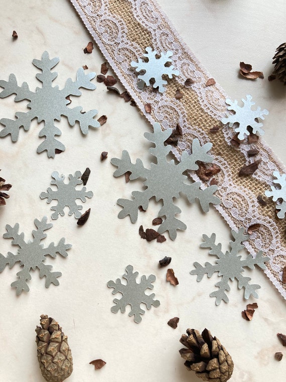 Eco friendly rustic brown snowflake confetti for your Christmas table  decorations!