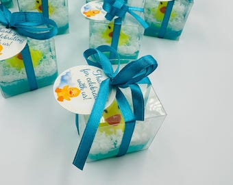 6pcs rubber duck soap favors in box, Swimming ducky soap box, Personalized duck theme favors, Duck baby shower favors, Yellow rubber ducky