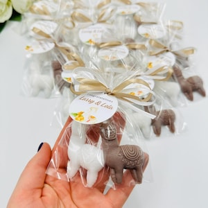 10 pezzi di saponette a forma di lama, bomboniere a forma di lama per feste di Fiesta, souvenir di saponette a forma di lama per feste a tema messicano, bomboniere a forma di animali da fattoria per compleanni di bambini
