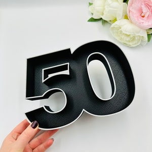 Bandeja rellenable con números de cumpleaños de 6,5'' articulada Decoración de mesa de charcutería vacía para comida Números huecos para eventos Número decorativo independiente