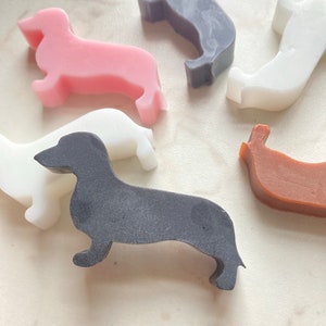 10pcs Dachshund  mini soaps, Dog shape soap favors, Small puppy baby shower favors, Pet baby boy favors, Dog theme 1st birthday party favors