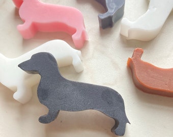 10pcs Dachshund  mini soaps, Dog shape soap favors, Small puppy baby shower favors, Pet baby boy favors, Dog theme 1st birthday party favors